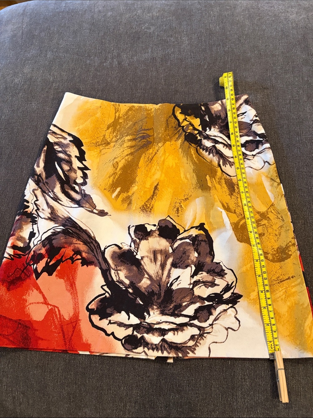 NIC+ZOE Vibrant Floral A-Line Skirt in Yellow, Red and Black - Picture 5 of 8